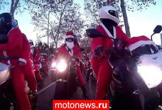 Парад Санта-Клаусов на мотоциклах в Испании