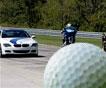 BMW M6, BMW K1200S и мяч для гольфа